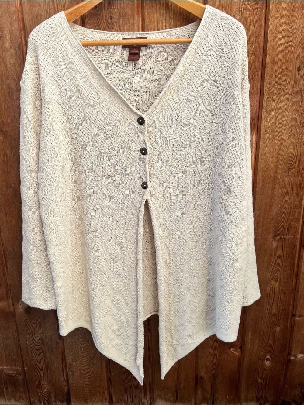 April Cornell 100% Cotton Waterfall Knit Cardigan Size M